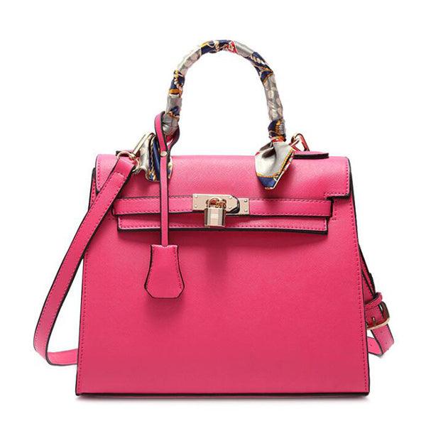Stunning Padlock Birkin Inspired With Scarf - Light Pink - Obeezi.com
