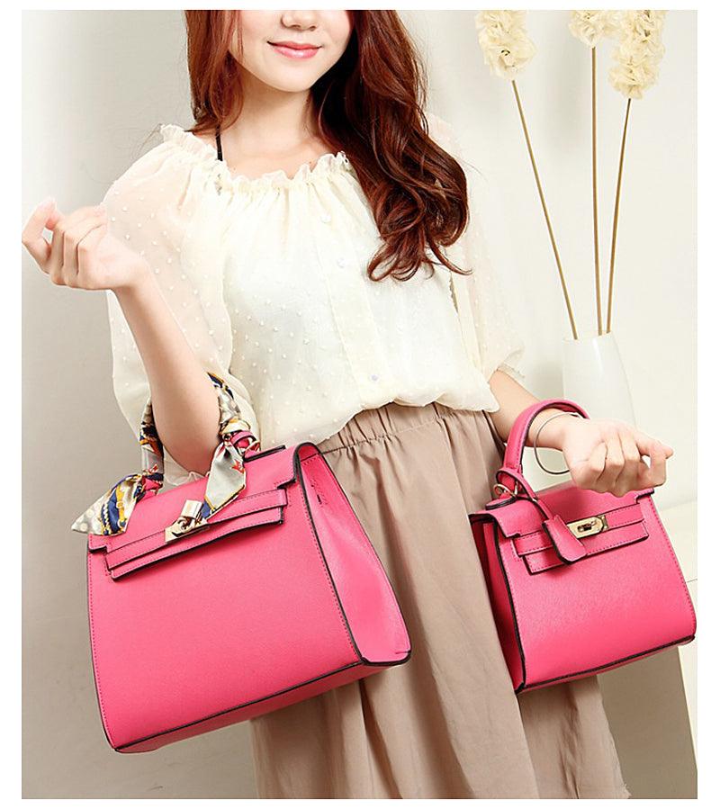 Stunning Padlock Birkin Inspired With Scarf - Light Pink - Obeezi.com