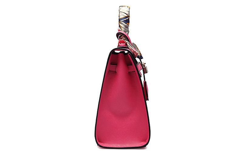 Stunning Padlock Birkin Inspired With Scarf - Light Pink - Obeezi.com