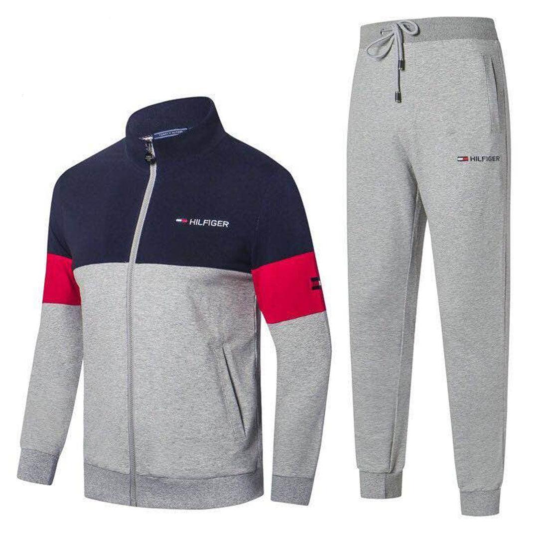 Tommy Hilfiger Simplify Design Navy Blue And Ash Tracksuit - Obeezi