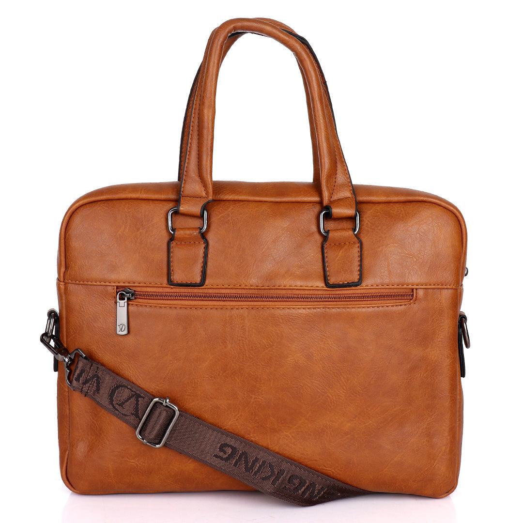 Videng King Men's Authentic Leather Laptop Bag- Tawny Brown - Obeezi.com