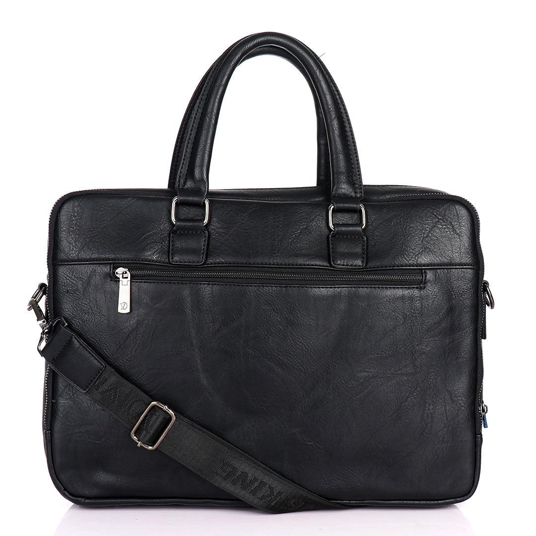 Videng King Men's Quality Leather Business Bag- Black - Obeezi.com