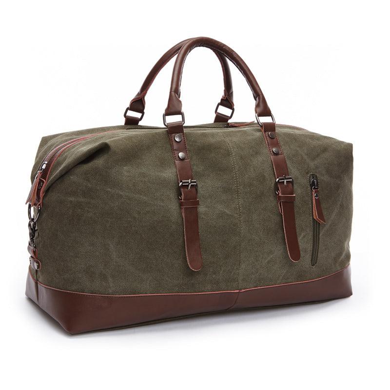 Vintage Canvas Large Capacity Weekend Tote Travel Handbag-Green - Obeezi.com