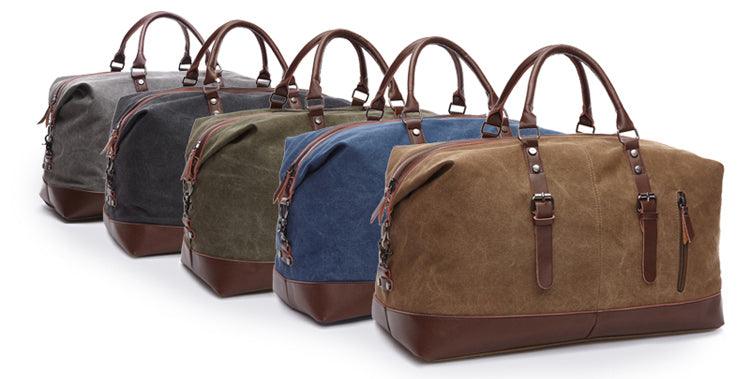 Vintage Canvas Large Capacity Weekend Tote Travel Handbag-Green - Obeezi.com