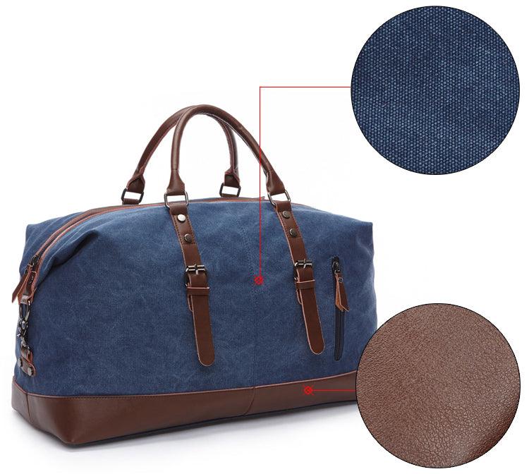 Vintage Canvas Large Capacity Weekend Tote Travel Handbag-Green - Obeezi.com