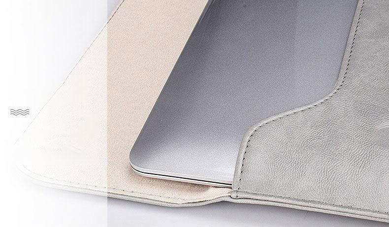 Waterproof Custom PU Leather Slim laptop Bag Sleeve-Brown - Obeezi.com