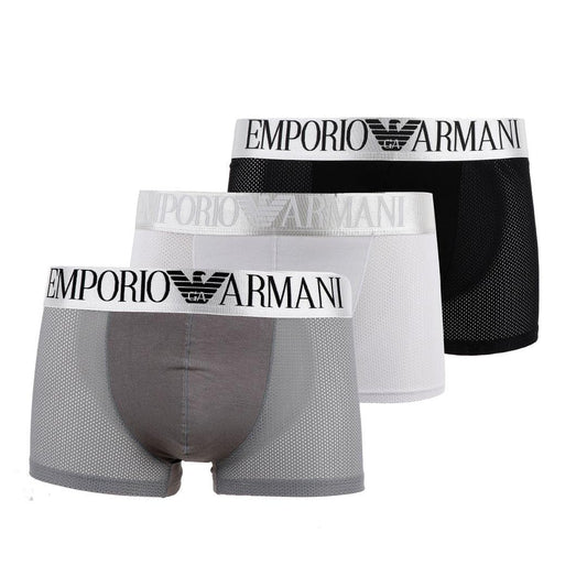 3 IN 1 Pack Black White and Grey Net Boxers - Obeezi