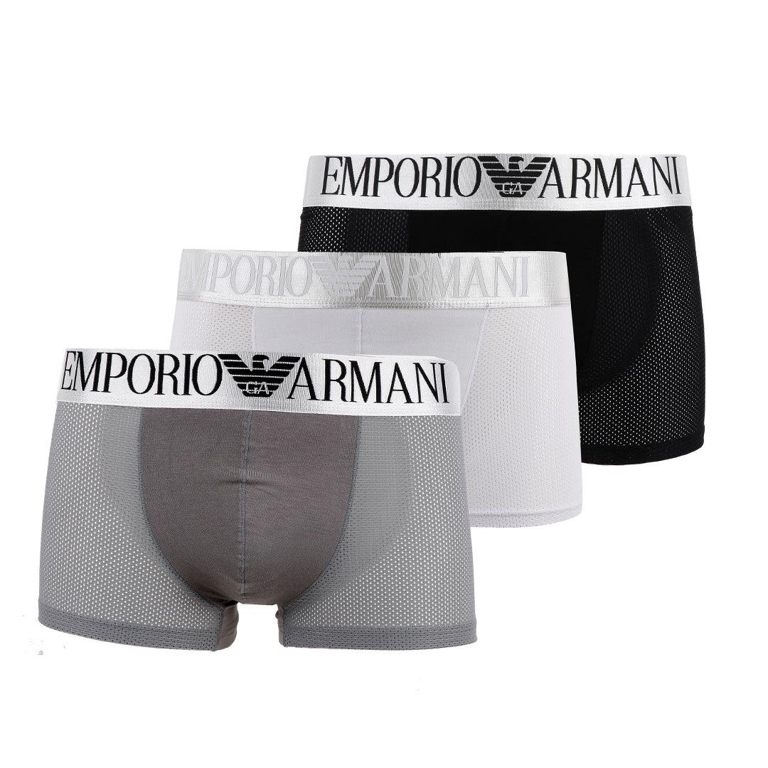 3 IN 1 Pack Black White and Grey Net Boxers - Obeezi