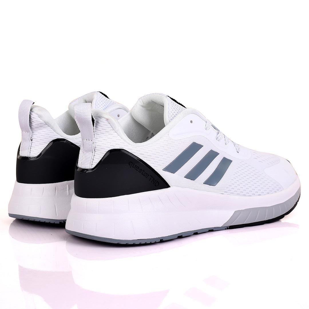 AD Boost White Grey And Black Designed Men's Running Sneakers - Obeezi.com