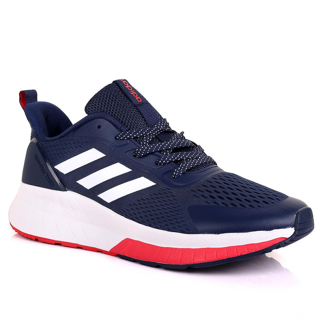 AD Comfy With Stripes Designed White And Red Sole Lace Up Sneakers - Obeezi.com