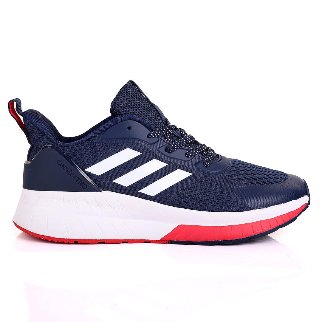 AD Comfy With Stripes Designed White And Red Sole Lace Up Sneakers - Obeezi.com