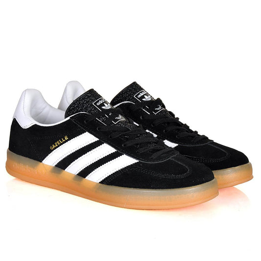 AD Gazelle 3 Stripes Side Designed Sneakers-Black - Obeezi.com