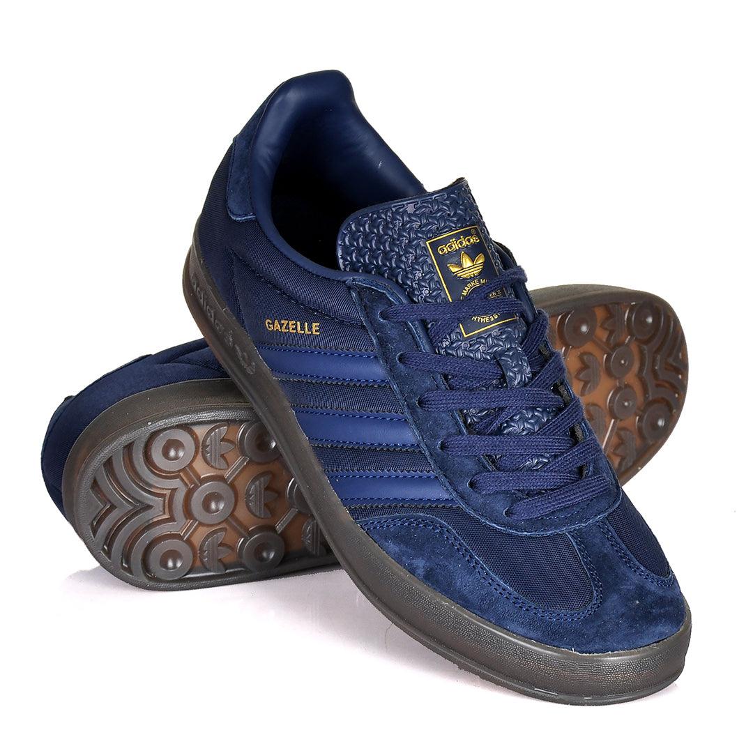 AD Gazelle 3 Stripes Side Designed Sneakers- Navy Blue - Obeezi.com