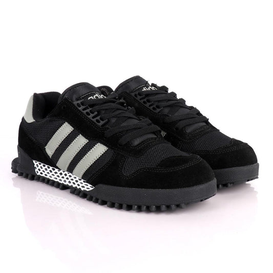 AD Simplified Classic Designed Black And Green Sneakers - Obeezi.com