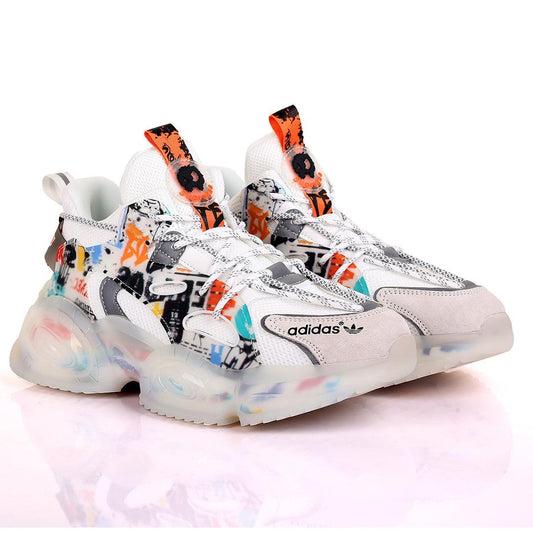 AD Super Star Suprskaa White With Multi-Coloured Side Designed Sneakers - Obeezi.com
