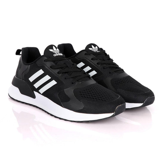 AD X_PLR Brand 3 White Stripes Black Sneakers - Obeezi