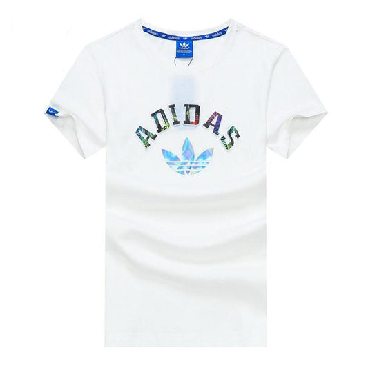 Adid Originals T-Shirt With Prism Trefoil Logo- White - Obeezi.com