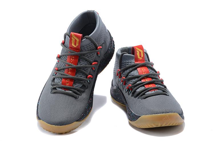 Adidas Dame 4 Basketball Grey/Red-Black Shoes - Obeezi