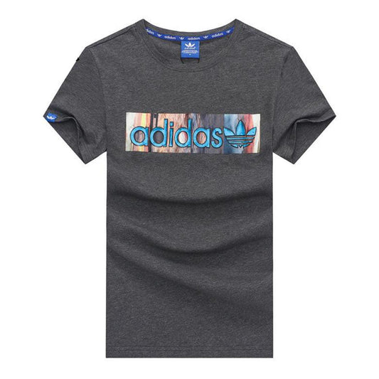 Adidas Essential Graphic Logo Cotton T shirt-Grey - Obeezi