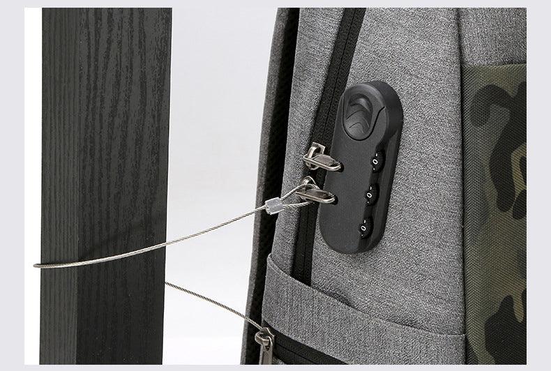 Anti Theft WaterProof Smart Camouflage BackPack with USB Port-Black - Obeezi.com