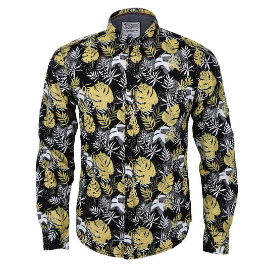 Authentic New Style Collection Black And Yellow Designed Long Sleeve Shirt - Obeezi