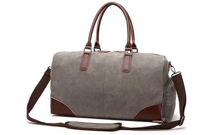 Authentic Unisex Leather And Canvass Mini Travelers Bag- Blue - Obeezi.com