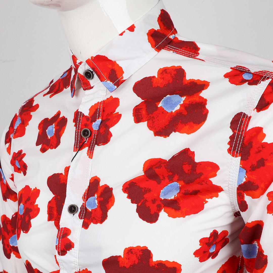 Badgley Men's Classic Flowered Designed LongSleeve Shirt - Obeezi
