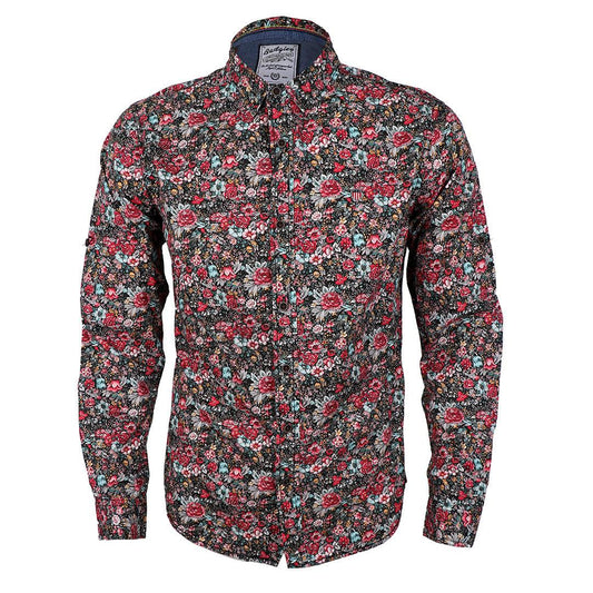 Badgley Men's Full Flowered Designed Long Sleeve Shirt - Obeezi