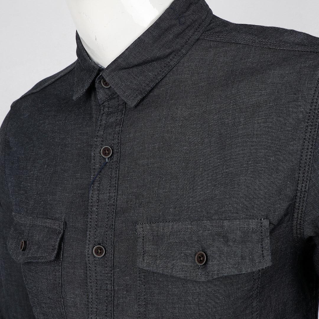 Bajieli Riggs Workwear Men's Denim Work Shirt-Black - Obeezi