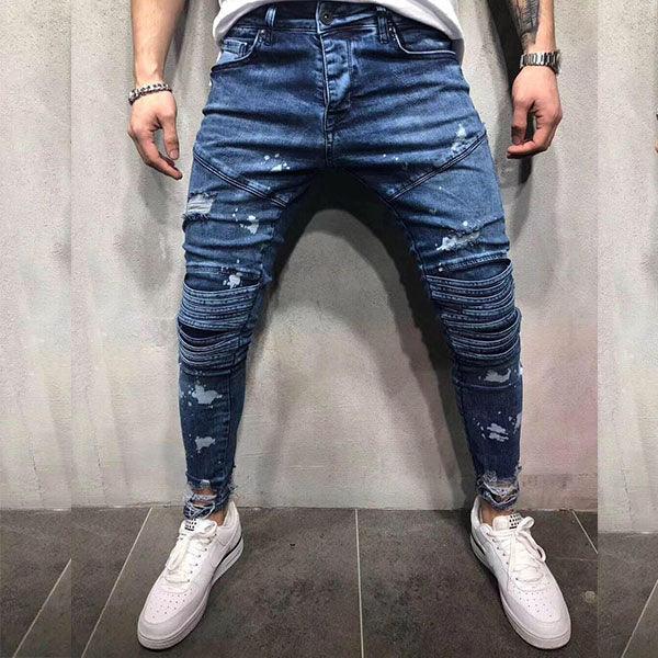 Balmain fitted Ribbed Blue Jeans Trouser - Obeezi