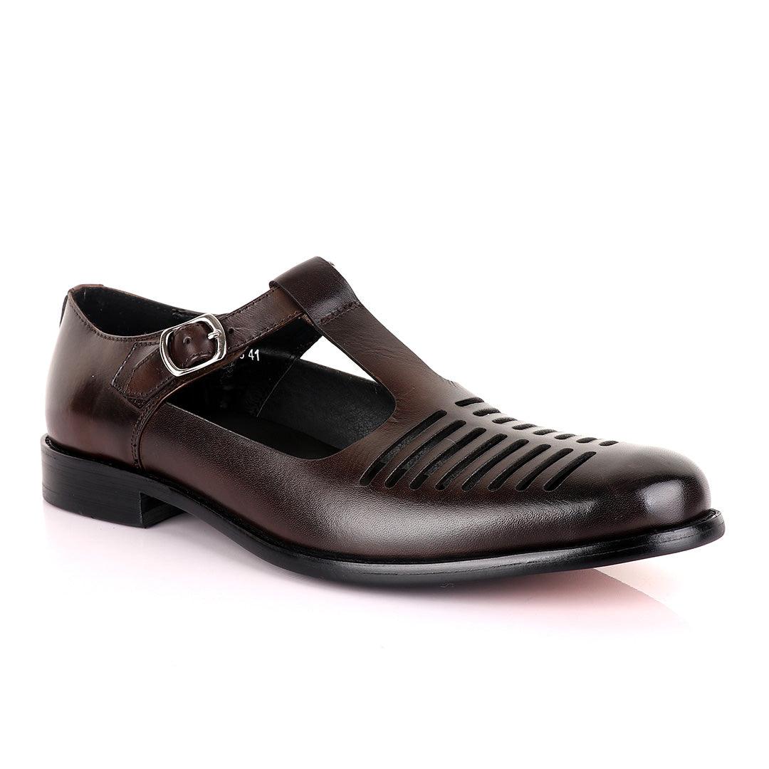 Berluti striped leather Men's Shoes - Brown - Obeezi