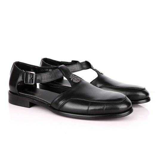 Billionaire Exotic Black Cover Leather Sandal - Obeezi