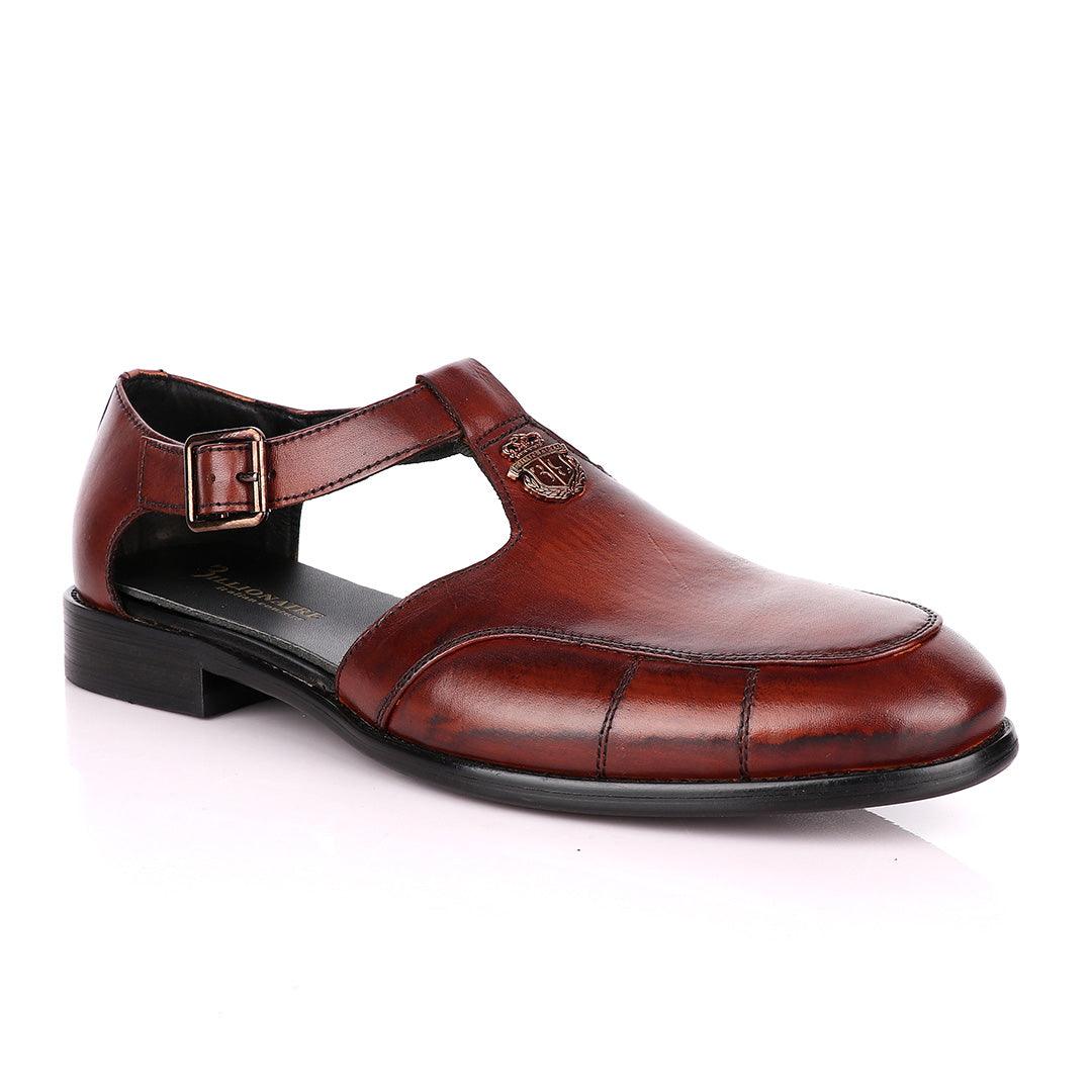 Billionaire Exotic Brown Cover Leather Sandal - Obeezi