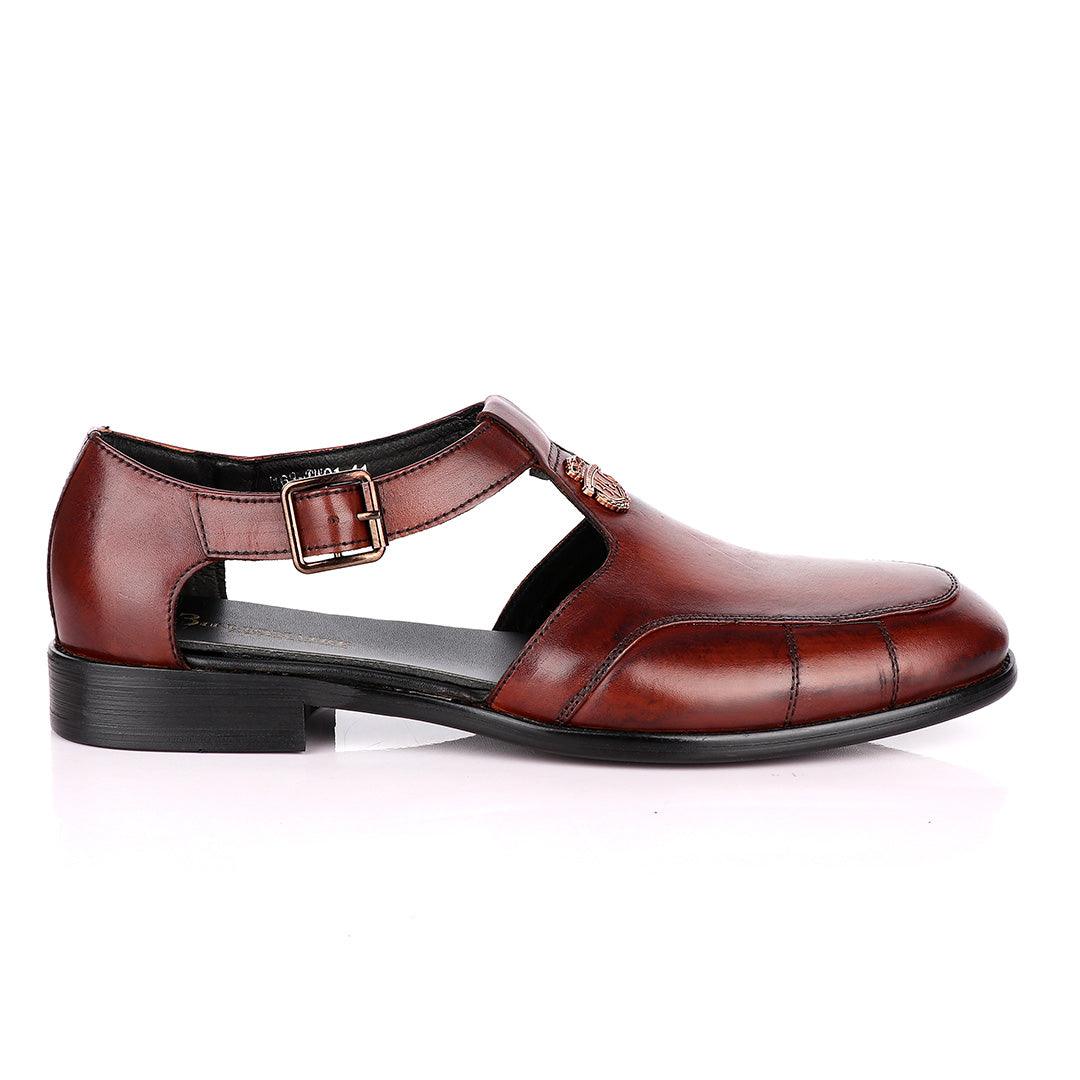 Billionaire Exotic Brown Cover Leather Sandal - Obeezi