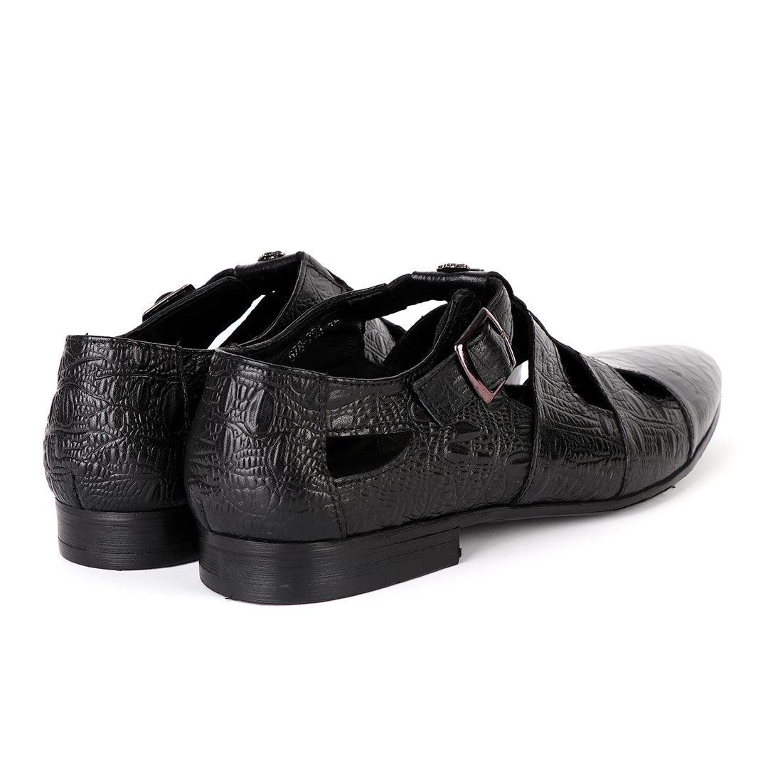 Billionaire Exotic Hippo Black Cover Leather Shoe - Obeezi