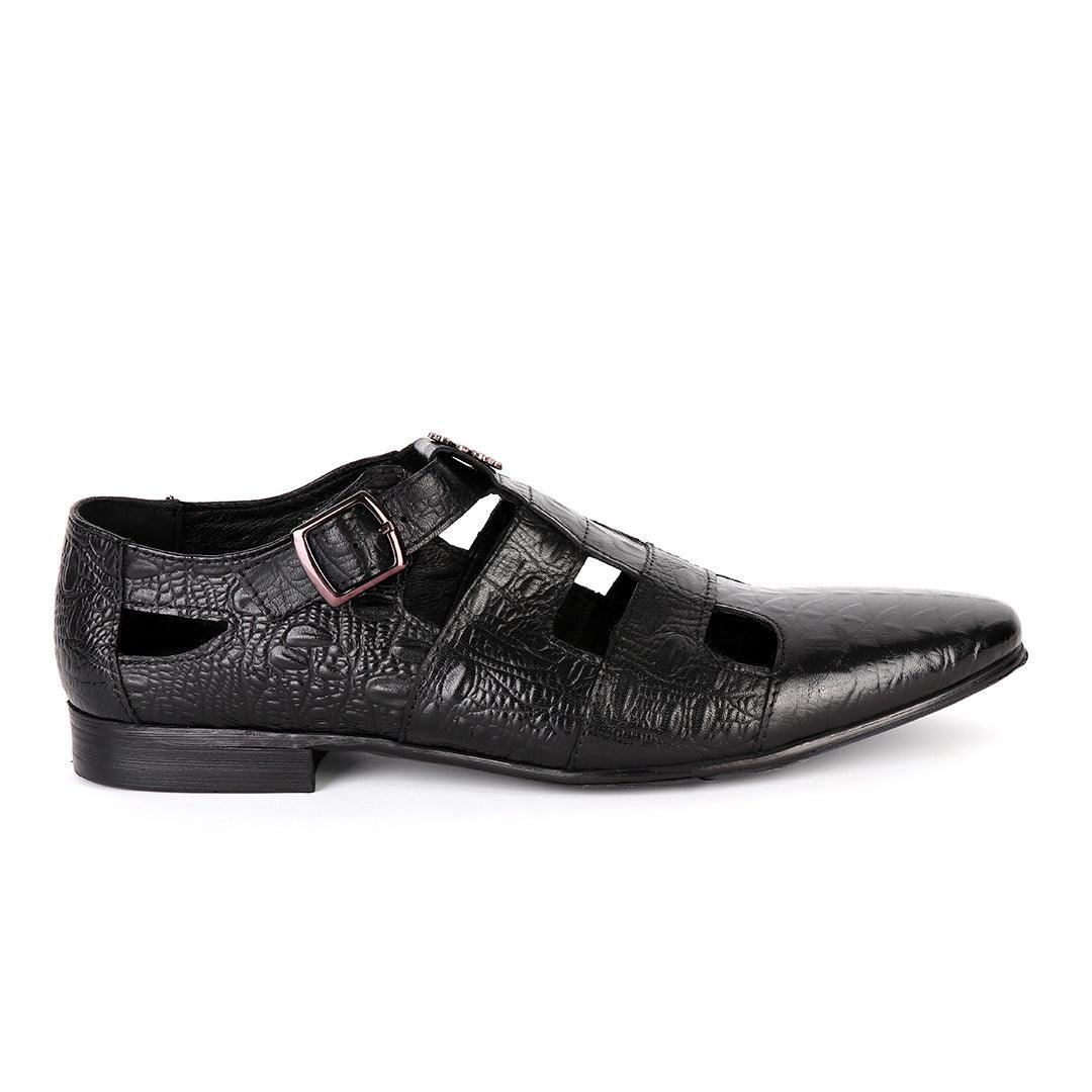 Billionaire Exotic Hippo Black Cover Leather Shoe - Obeezi