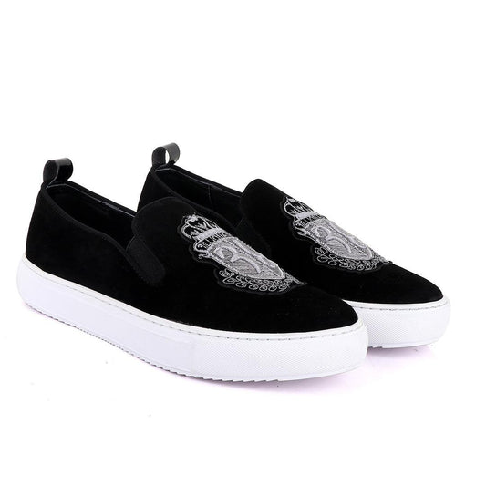 Billionaire exquisite Men Grey Design Black sneakers shoe - Obeezi