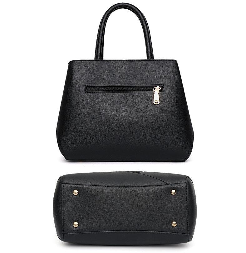 Black French Fur Cham Shape Tote Handbag - Obeezi.com