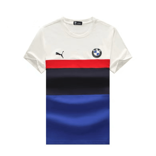 BMW Motor Authentic PM Color Blocked Crested Logo Men's T-Shirt - Obeezi.com