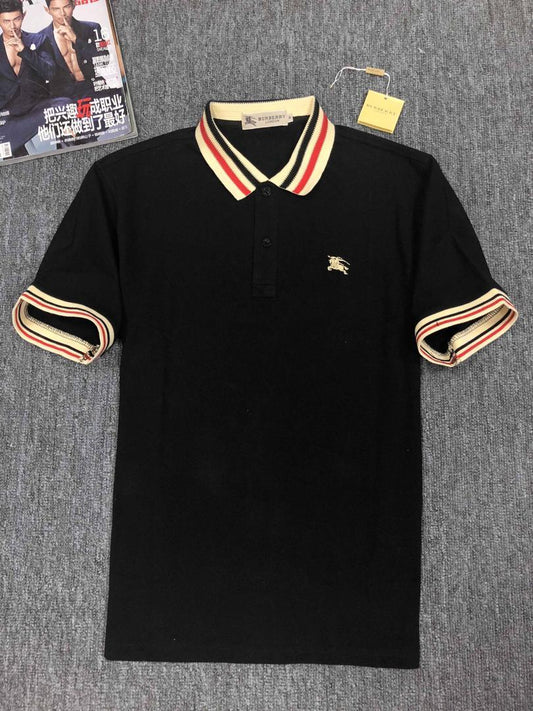 Burberry Custom Fit Black with Stripped Design Collar - Obeezi