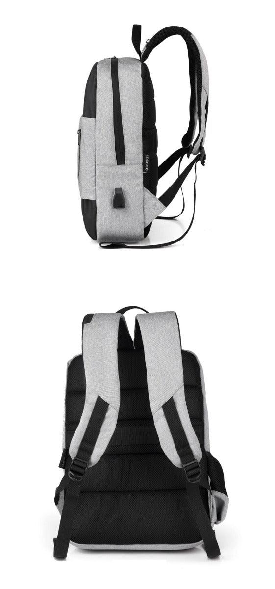 Business Large Capacity Laptop Backpack With USB Charging Port-Blue - Obeezi.com