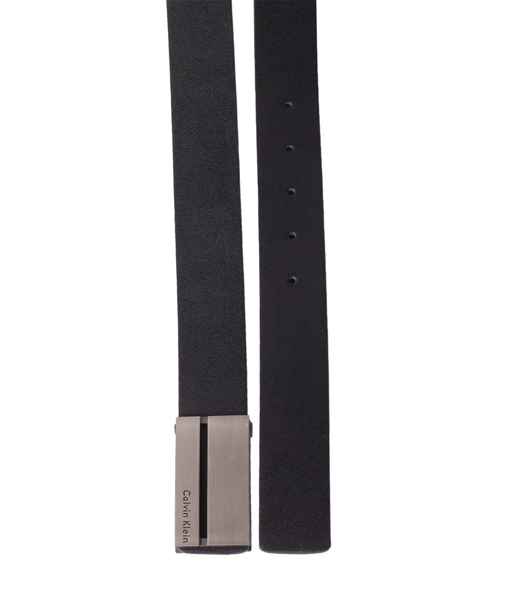 Calvin Klein CK Ceinture Homme Buckle Black Leather Belt - Obeezi.com