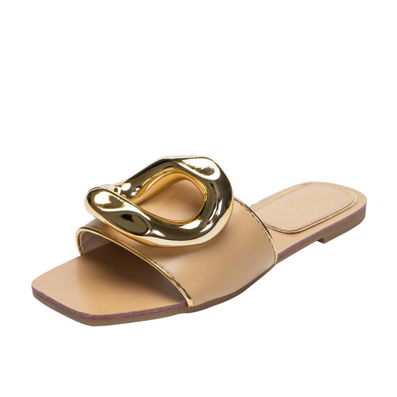 CFX Personalized Large Gold Button For Women - Beige - Obeezi.com