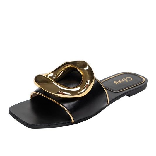 CFX Personalized Large Gold Button For Women - Black - Obeezi.com
