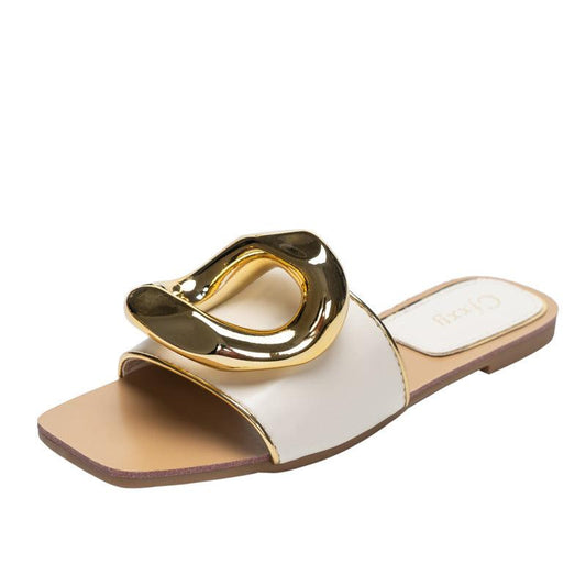 CFX Personalized Large Gold Button For Women - White - Obeezi.com