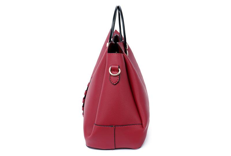 Classy Leather Fashionista Tote 3 in 1 Handbags -Black - Obeezi.com