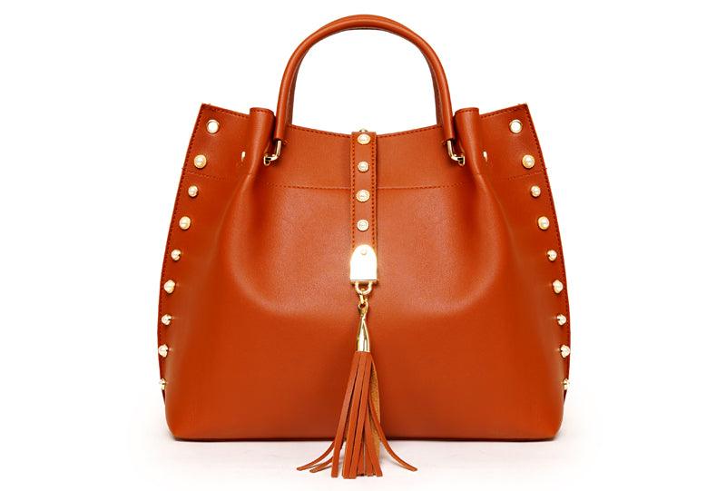 Classy Leather Luxury Design 3pcs Woman Brown Handbag - Obeezi.com