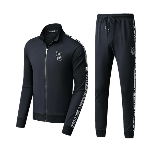 DG Men's Cotton Tracksuit Embroidered Hand Logo - Navy Blue - Obeezi.com