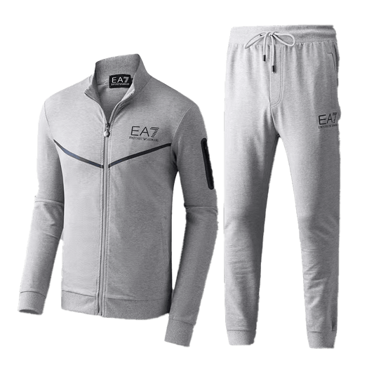 Empani Two Piece Cotton Designed Track Suit - Grey - Obeezi.com