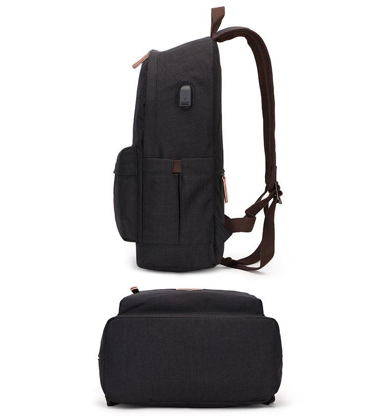Fashion Casual Business Computer Backpack With USB Charging Port-Grey - Obeezi.com